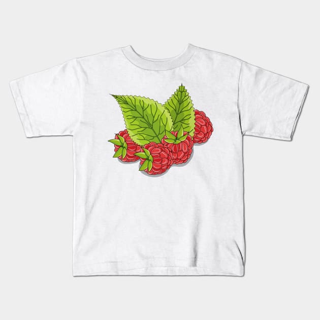 Raspberies Kids T-Shirt by Designoholic